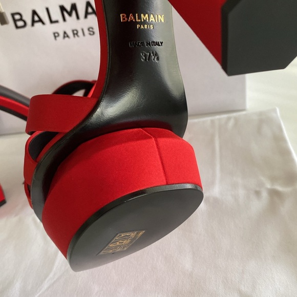 BALMAIN Ava Platform Sandals Heels New - Picture 15 of 15